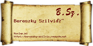 Bereszky Szilvió névjegykártya